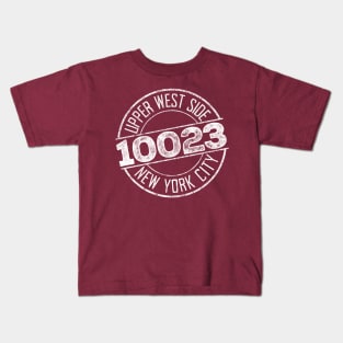 Upper West Side 10023 (White print) Kids T-Shirt